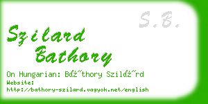 szilard bathory business card